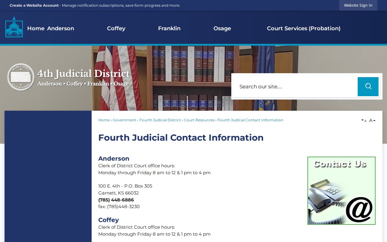Fourth Judicial District Osage clerk contact information