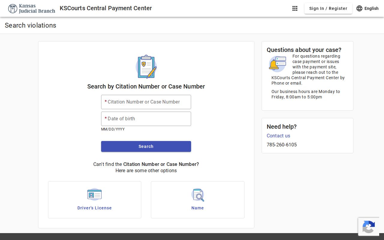Osage County traffic court citation search fields